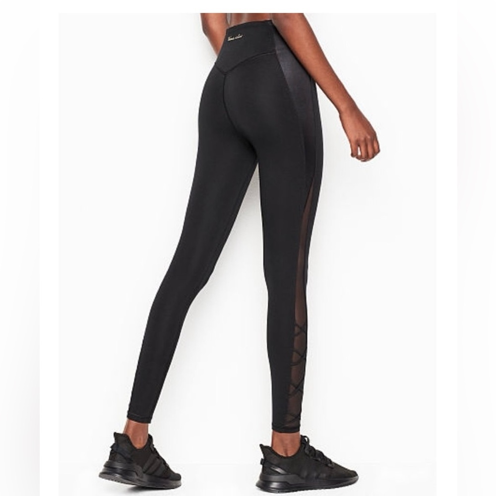 Victoria’s Secret Black Mesh Lace-Up Leggings - Picture 2 of 10